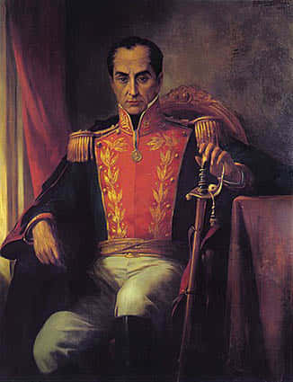Simón Bolívar con su sable